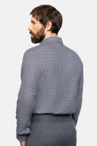 Koszula button down Vichy szara bawełniano-kaszmirowa - Zack Roman