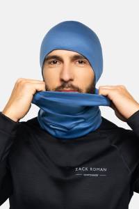 Czapka sportowa Expedition Extra Warm z wełny merino, błękitna, 283 gr