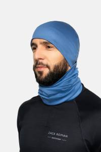 Czapka sportowa Expedition Extra Warm z wełny merino, błękitna, 283 gr