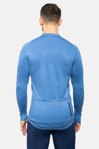 Koszulka kolarska Extra Warm merino błękitna 283g - Zack Roman