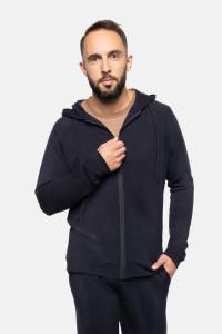 Bluza dresowa merino Super 120 French Terry granatowa - Zack Roman