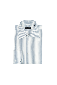 Koszula biała w niebieskie paski multi stripe bawełniana - Zack Roman