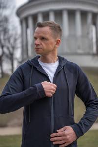 Bluza dresowa merino Super 120 French Terry granatowa - Zack Roman
