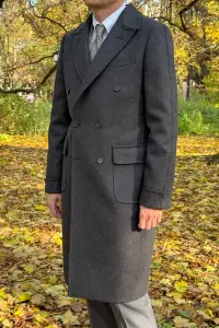Płaszcz Ulster grafitowy wełniany 660g Reda - Zack Roman