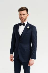 Granatowy Garnitur Ślubny Gatsby