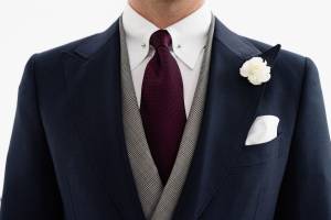 Granatowy Garnitur Ślubny Gatsby