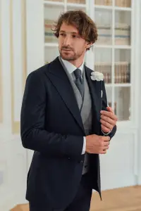 Garnitur ślubny Gatsby granatowy - Zack Roman