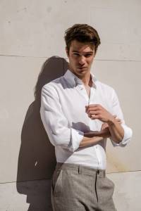 Koszula button down biała lniana - Zack Roman