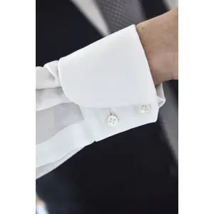 Koszula tab collar biała - Zack Roman