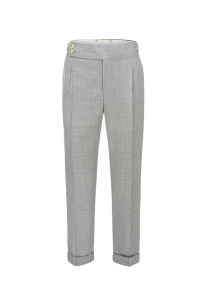 Spodnie Grant jasnoszare wełniane - Zack Roman