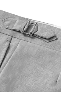 Spodnie Grant jasnoszare wełniane - Zack Roman
