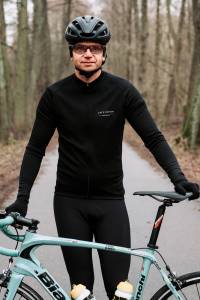 Koszulka kolarska Extra Warm merino czarna 283g - Zack Roman