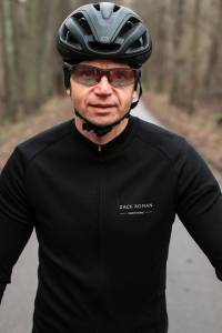 Koszulka kolarska Extra Warm merino czarna 283g - Zack Roman