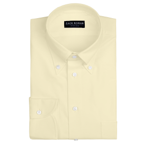 Koszula OCBD żółta preppy bawełna organiczna - Zack Roman