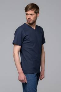 T-shirt V-neck Giro granatowy - Zack Roman