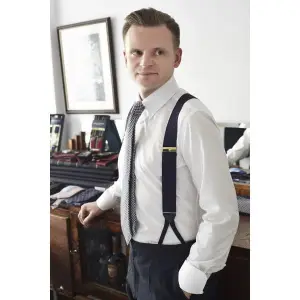 Koszula tab collar biała - Zack Roman
